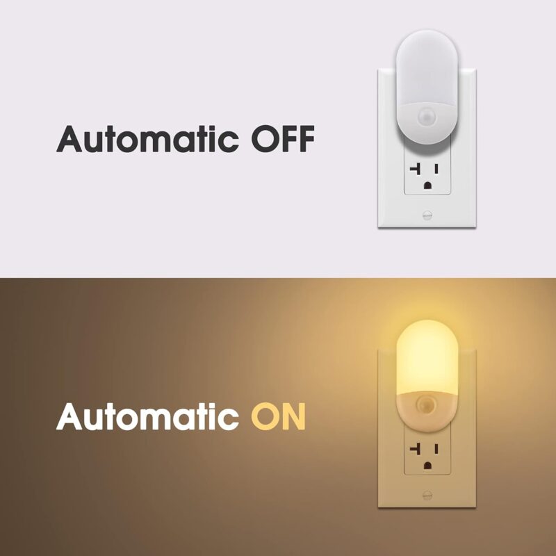 Night Lights Plug into Wall, [𝟐 Pack] LED Dimmable Night Light with Light Sensors, 30/60LM Adjustable Brightness Nightlights, Soft White 3000K Automatic Night Light for Kid, Hallway - Image 2