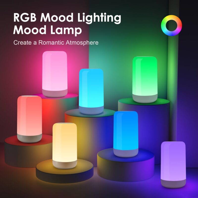 Lamp for Bedroom, 32  Colors & 10 Brightness Touch Night Light, 1800mAh Cordless & Battery NightLight, Mood Lighting Rechargeable Lamp for Adults/Kids/Baby Nursery Night Light, Eyes Care, Gifts - Image 2