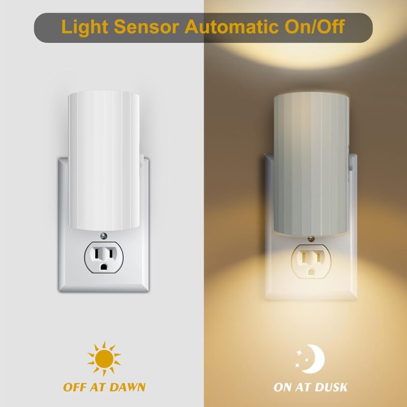 Night Light, Led Night Lights Plug into Wall, Sensor Dusk To Dawn, 0-100 LM Dimmable Night Lights, 3000K Soft White, Modern Night Lights for Bathroom Bedroom Kitchen Toilet Hallway Stairway, 2 Pack - Image 2