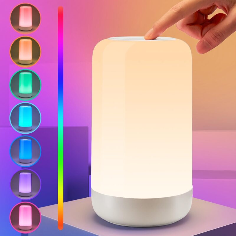 Lamp for Bedroom, 32  Colors & 10 Brightness Touch Night Light, 1800mAh Cordless & Battery NightLight, Mood Lighting Rechargeable Lamp for Adults/Kids/Baby Nursery Night Light, Eyes Care, Gifts
