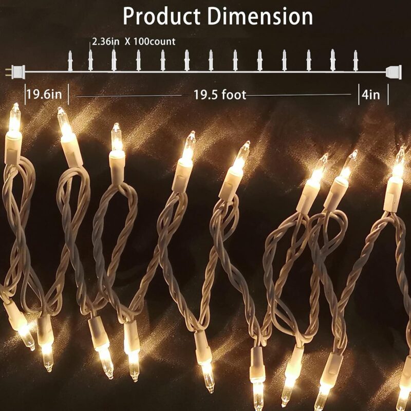 Christmas Lights 100 Count Mini Clear Lights 21ft White Wire Christmas Tree String Lights Set for Outdoor Indoor Christmas Decorations Wedding Decorations Valentines Day Decor, Certified (21feet) - Image 2