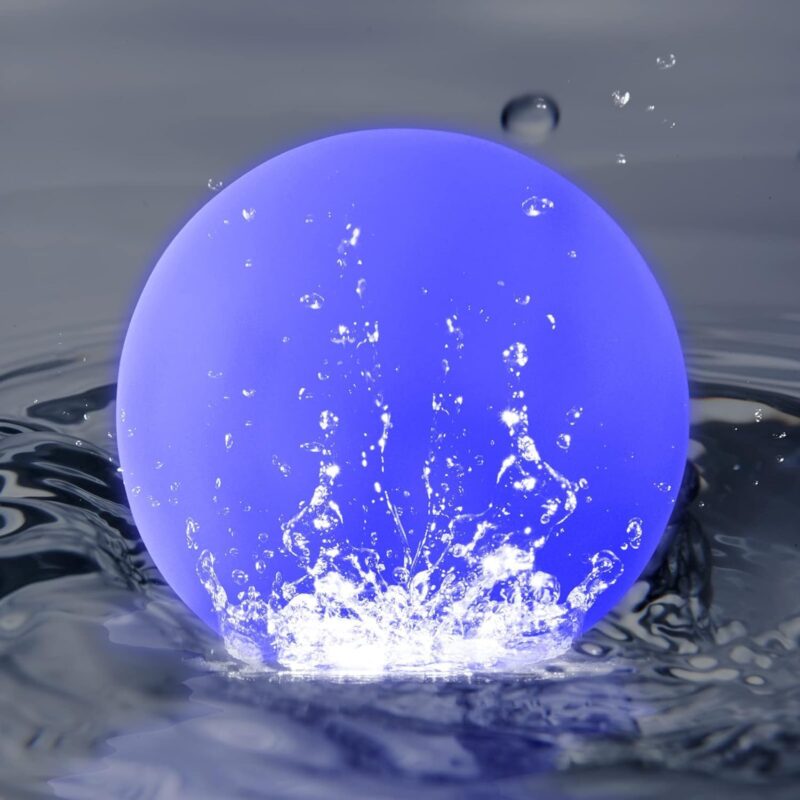Waterproof 4-Inch  Floating Pool Lights, Rechargeable Orb Night Light for Kids, 16 W Color-Changing Light Up Ball, Hot Tub Lights, Pool Accessories, Remote Control (1Pack)