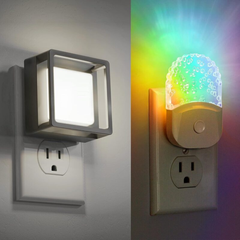 Night Light for Kids, Color Changing / 5000K Daylight White Night Lights Plug into Wall,  Night Lights [4 Pack], Adjustable Brightness for Bathroom, Hallway, Bedroom,Kids Room,Stairway