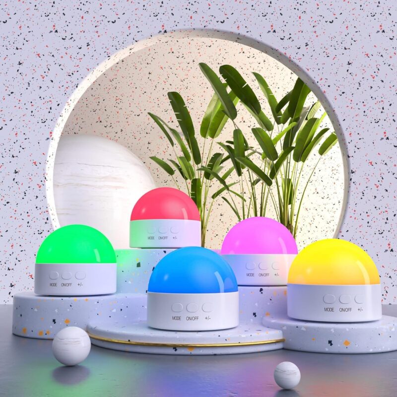 Night Light, Portable LED Night Light, Dimmable 6 Color Lighting Nursery Night Lamp (with RGB Mode), Soft Eye Caring Night Light for Sleep Aid (White, 1 PCS) - Image 2