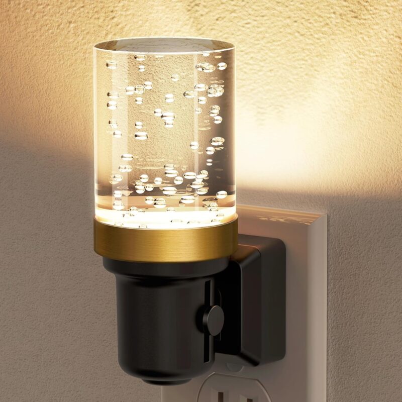 Night Light, Dimmable Night Lights Plug into Wall, Auto On/Off Light Sensor Nightlight, 3000K Warm White 0-100LM Brightness LED Night Light, Bathroom Night Light Hallway Bedroom Decoration