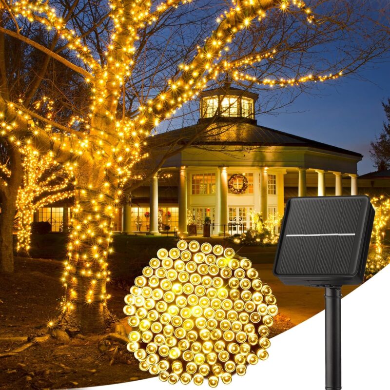 Solar String Lights for Outside - 40 FT 100 LED Solar Outdoor String Lights with 8 Lighting Modes,  Waterproof Solar Lights Outdoor, Solar Lights for Outside Tree Party Decor, Warm White